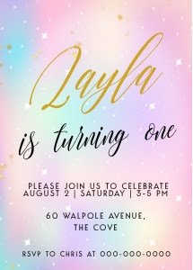 Watercolor Invitation1 5 x 7 design preview