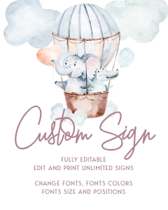 Baby Blush Plum Custom Sign 8 x 10": Gender Neutral Baby Shower