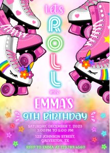 Roller3 Skating Invitation 5 x7 design preview