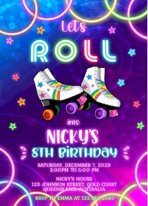 Roller Skating Invitation 5 x 7 design preview