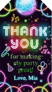 Glow80s Thank You Tag (2" x 3.5"): Glow Ticket