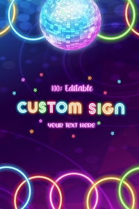 Glow Custom Sign (4" x 6"): Glow Custom Signs