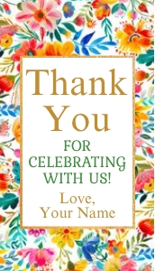 Floral Birthday Tags (2" x 3.5"): Fiesta1 Birthday Invitation (5" x 7")