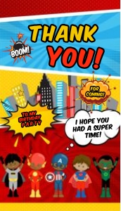 Superhero Birthday Tags 1: Superhero Invitation2