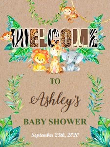 Safari Welcome sign: Safari baby shower set