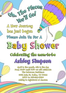 Hot air balloon baby shower invitation: Hot air balloon baby shower