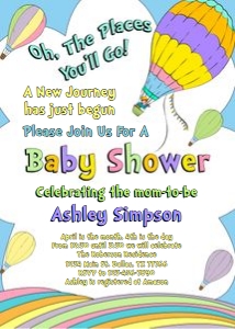 Hot air balloon baby shower design preview