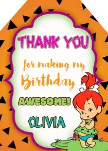 Pebbles thank you tag: Pebbles birthday set