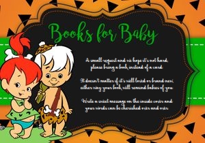 Book request card: Flintstones baby shower twins set