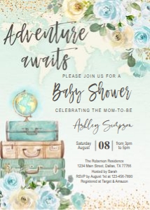 Adventure awaits baby shower boy design preview