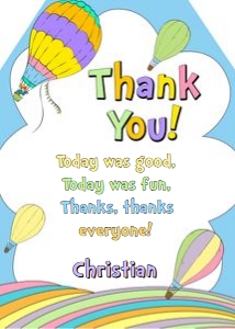 Hot air balloon thank you tag design preview