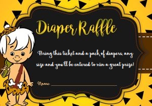 Diaper raffle card: Bam Bam baby shower set