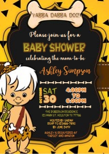 Bam Bam baby shower invitation: Bam Bam baby shower set