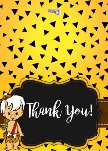 Thank you card: Bam Bam baby shower set