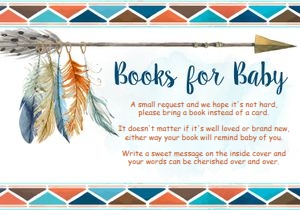Book request card: Tribal baby shower orange set