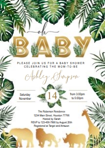 Jungle baby shower set design preview
