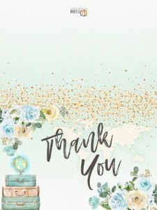 Thank you card: Adventure awaits baby shower boy