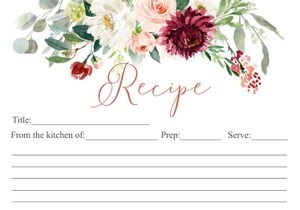 Recipe card: Fall In love bridal shower set