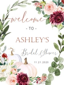 Welcome sign: Fall In love bridal shower set