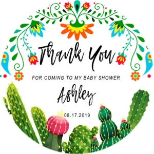 Favor tag: Fiesta baby shower white set