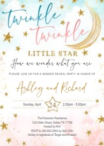 Twinkle little star gender reveal Full Set design preview