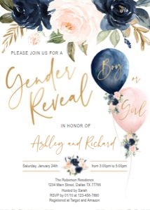 Floral gender reveal set design preview