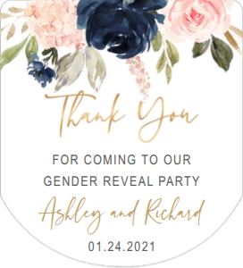 Hand Sanitizer label: Floral gender reveal set 3