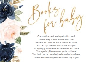 Book request card: Floral gender reveal set 3