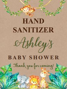 Hand sanitizer: Safari baby shower set