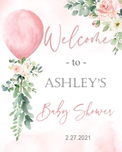 Welcome sign: Balloon Baby Shower Girl
