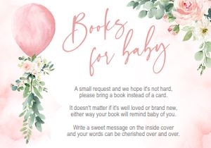 Book Request card: Balloon Baby Shower Girl