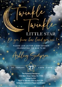 Twinkle little star baby shower boy design preview