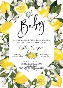 Lemon baby shower set 2 design preview