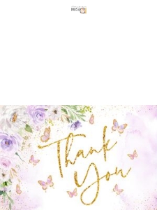 Thank you card: Butterfly lavender baby shower