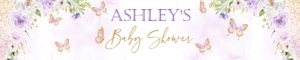 Water bottle label: Butterfly lavender baby shower