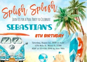 Splish Splash Birthday Invitation design preview