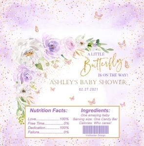Lavender Butterfly Candy Wrapper design preview