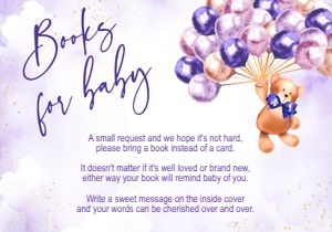 Book request card: Purple teddy bear set