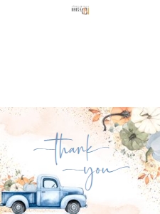 Thank you card: Blue Truck Fall set
