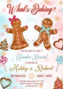 What's baking Gender Reveal Invitation design preview