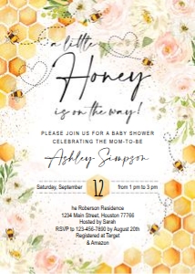 Bee baby shower set 2 design preview