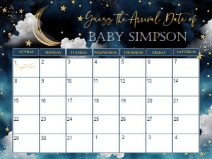 Twinkle Little Star Guess Arrival Date Calendar design preview