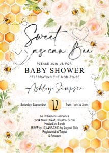 Bee baby shower set 3 design preview
