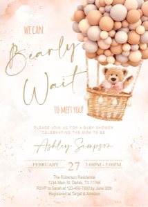 Teddy Bear Hot Air Balloon Girl design preview