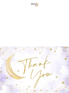 Thank you card: Over the moon baby shower Lavender set