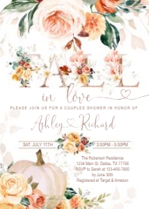 Fall in love bridal shower set 2 design preview