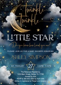 Twinkle twinkle little star invitation boy design preview