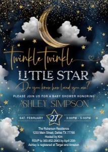 Twinkle Little Star Boy Invitation design preview