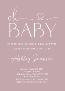 Dusty Rose Baby Shower Set design preview