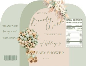 Boho Sage Teddy Bear Chip Bag design preview